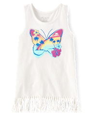 Girls Graphic Fringe Tank Top