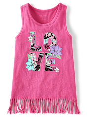 Girls Graphic Fringe Tank Top