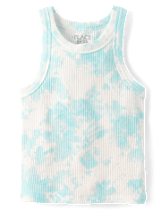 Girls Tie Dye Ribbed Tank Top