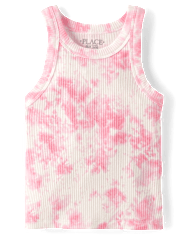 Girls Tie Dye Ribbed Tank Top