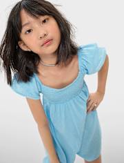 Girls Smocked Clip Dot Romper