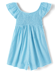 Girls Smocked Clip Dot Romper
