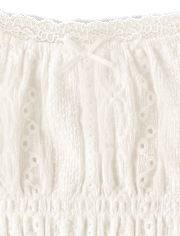 Girls Eyelet Smocked Top