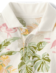 Baby Boys Matching Family Tropical Polo Romper