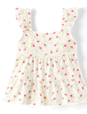 Débardeur fleuri à volants pour fille