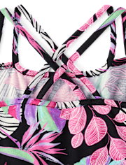 Girls Print Cross Back Dress