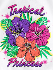 Baby And Toddler Girls Tropical Princess Graphic Tee