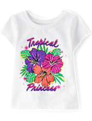 Baby And Toddler Girls Tropical Princess Graphic Tee