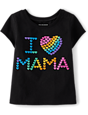 Baby And Toddler Girls Love Mama Graphic Tee