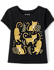 Baby And Toddler Girls Cheetah Graphic Tee