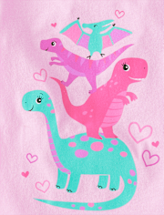 Baby And Toddler Girls Dino Graphic Tee