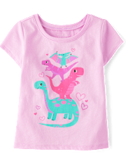 Baby And Toddler Girls Dino Graphic Tee