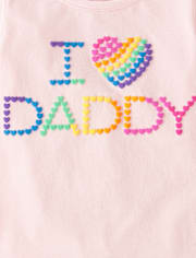 Baby And Toddler Girls Love Daddy Graphic Tee