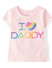 Baby And Toddler Girls Love Daddy Graphic Tee