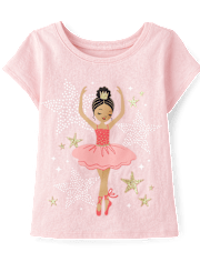 T-shirt graphique ballerine pour bébé et petite fille