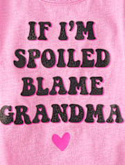 Baby And Toddler Girls Blame Grandma Graphic Tee