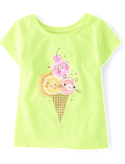 Baby And Toddler Girls Ice Cream Cone Graphic Tee
