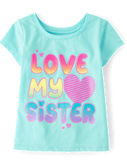 Baby And Toddler Girls Love My Sister Graphic Tee