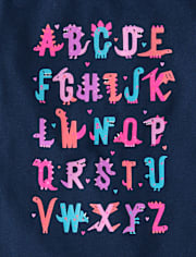 Baby And Toddler Girls Alphabet Graphic Tee