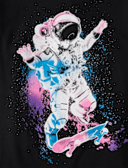 T-shirt graphique de skateboard astronaute pour garçon