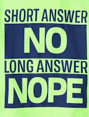 Boys Short Answer No Graphic Tee