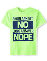 Boys Short Answer No Graphic Tee