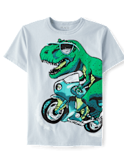 Boys Dino Motorcycle Graphic Tee