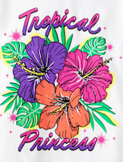 Girls Tropical Princess Graphic Tee