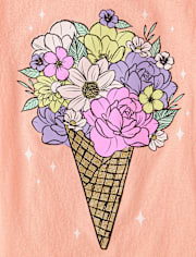 Girls Bouquet Ice Cream Graphic Tee