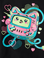 Girls Cat Gamer Graphic Tee