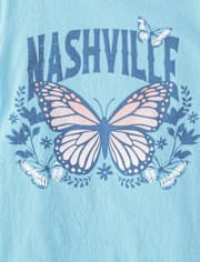 Girls Nashville Butterfly Graphic Tee
