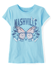 Girls Nashville Butterfly Graphic Tee