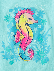 T-shirt graphique hippocampe pour fille