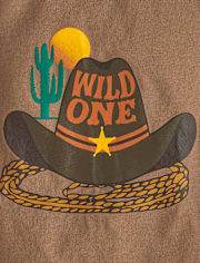 Baby And Toddler Boys Cowboy Hat Graphic Tee