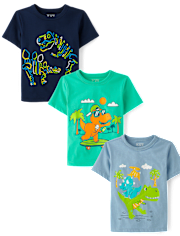 Baby And Toddler Boys Dino Graphic Tee 3-Pack