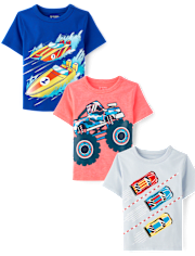 Baby And Toddler Boys Vehicle Graphic Tee 3-Pack