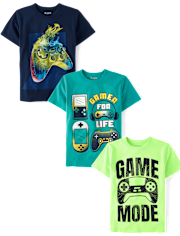 Lot de 3 t-shirts graphiques Gamer pour garçon