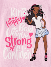 Girls Positive Words Graphic Tee