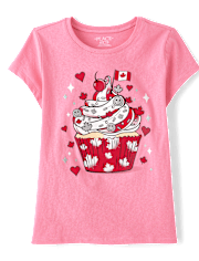Girls Canada Day Cupcake Graphic Tee