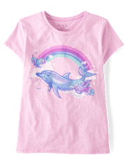 Girls Dolphin Graphic Tee