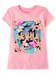 Girls Aloha Graphic Tee