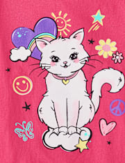 Girls Cat Graphic Tee