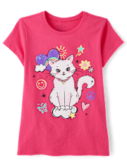 Girls Cat Graphic Tee