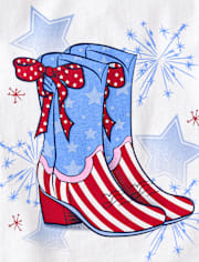 Baby And Toddler Girls American Cowgirl Boots Graphic Tee