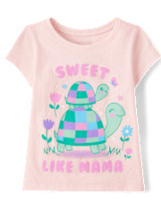 Baby And Toddler Girls Turtle Graphic Tee