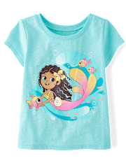Baby And Toddler Girls Mermaid Graphic Tee