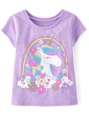 Baby And Toddler Girls Unicorn Graphic Tee