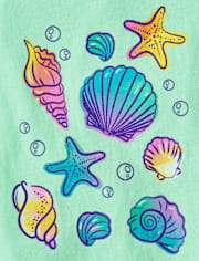Baby And Toddler Girls Seashell Graphic Tee