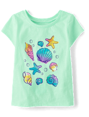 Baby And Toddler Girls Seashell Graphic Tee