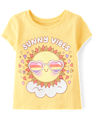 T-shirt graphique soleil pour bébé et petite fille